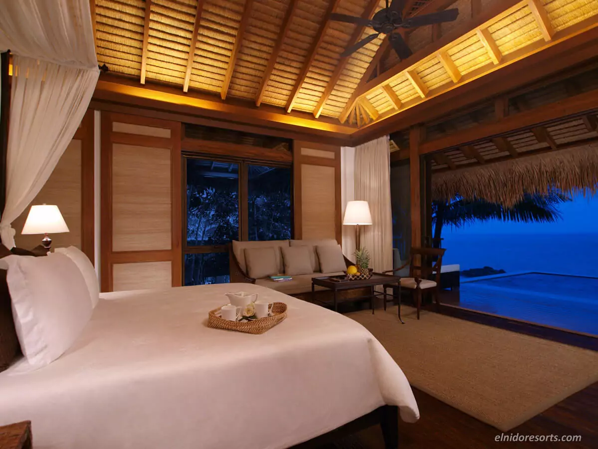 Wonderful honeymoon suit in the El Nido Resorts Pangulasian Island in Palawan