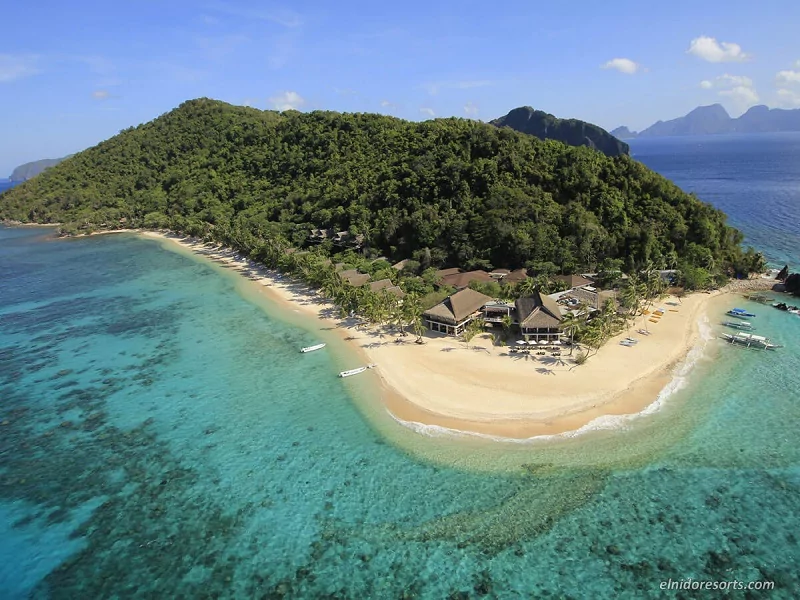 Airview of the stunning El Nido Resorts Pangulasian Island in Palawan